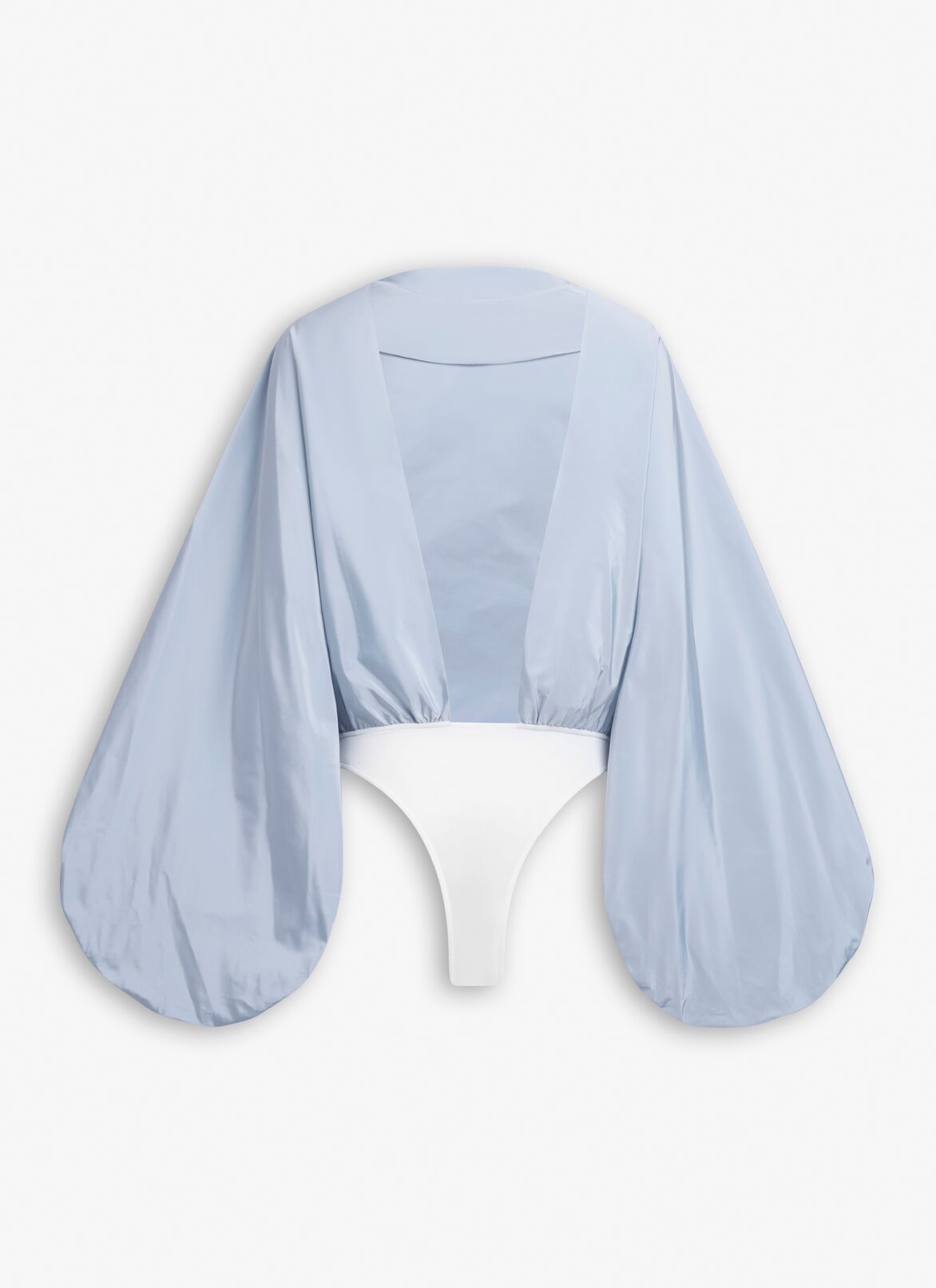TAFFETA BODY-BLOUSE ALAÏA BLUE TAFFETA BODY-BLOUSE